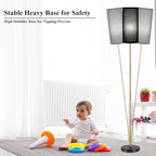 BoostArea Floor Lamps for Living Room with 9W Dimmable Led Bulb, 65in Industrial Floor Lamps, Black Classic Tall Lamp for Office, Gold Dimmable Standing Lamp for Bedroom/Kids Room