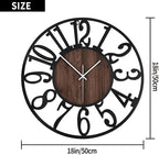 1st owned Large Wall Clock for Living Room Decor- 20" Decorative Antique Silent Non Ticking,Battery Operated,Black Metal,Wood Clocks for Farmhouse,Dining Room,Bedroom,Kitchen - Arabic Numerals