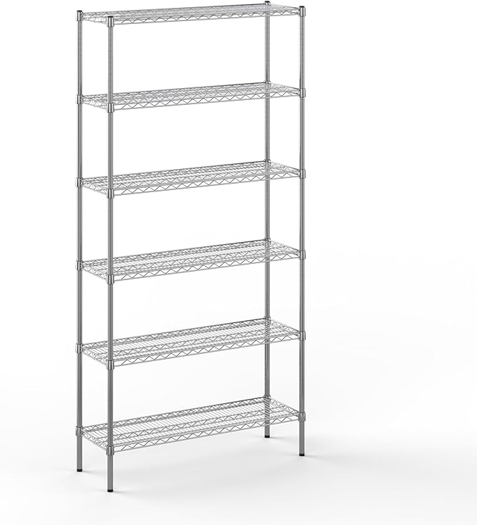14" Deep x 42" Wide x 86" Height Wire Shelving Kit | 6-Tier | NSF Commercial Storage Rack Unit