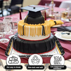 3Pcs Graduation Serving Trays 13 x 10 Inch Bachelor' s Hat Diploma Glitter Reusable Platter Congrats Grad Serving Dishes for Graduate Party Sharing Snacks Fruit Dessert