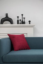 Throw Pillow Covers 22x22 Burgundy: 2 Pack Cozy Soft Velvet Square Decorative Pillow Cases for Farmhouse Home Decor
