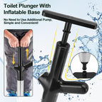 Toilet Plunger Drain Clog Remover, High Pressure Air Drain Remover Tool with Real-Time Barometer, Stainless Steel Clog Toilet Cleaner for Bathroom Kitchen Commercial Floor Sink(Black)