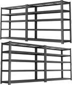 Storage Shelves Heavy Duty, 4 PCS 48" L x 18" W x 72" H Garage Wire Shelving Unit Loads 2800LBS, 5-tier Adjustable Metal Industrial Utility Shelf Rack for Kitchen, Laundry Room, Warehouse, Basement