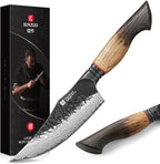 XINZUO 5.9 Inch Viking Knife With Ergonomic Wood Handle,Hand Forged High Carbon Steel Boning Knives For Kitchen Meat Cutting