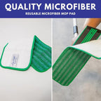 Don Aslett's 12" Mop with 2 Reusable Microfiber Pads | Bathroom or Kitchen | 360° Rotating Head | Machine Washable | Extending Pole