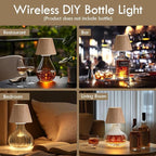 WILIT 2 Pack Wireless Bottle Lamp Shades for Table Lamps, 3 Level Brightness Bottle Lights for Liquor Bottles, Rechargeable Bar Signs for Home Bar,Table Decor for Living Room,Gifts Baskets for Women