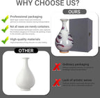 Ceramic Vase Living rRoom Home Decoration Ornament Hand-Painted Landscape Flower Vase Art Collectible (8.47x4.72in)