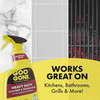 Goo Gone Heavy Duty Cleaner & Degreaser Spray With Microfiber Cleaning Towel – Cuts Through Tough Grease, Oil & Grime - 32 Oz (1 Pack + Towel)