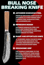 YOUSUNLONG Breaking Knives 8 inch Butcher Knife Japanese Hammered Damascus Steel Natural Walnut Wooden Handle