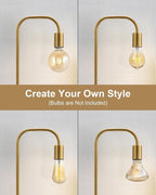 Oneach 63.75'' Industrial Antique Brass Gold Minimalist Floor Lamp for Living Room, Bedroom and Office