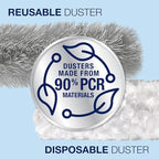 Bona High Performance Dusting System - 1 Compact Handle, 5 Disposable Dusters, & 1 Reusable Duster - Compact Dusting Kit Removes Dust & Pet Hair