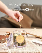 M&SENSE Lavender Candles for Home Scented, Organic Soy Candles with Natural Essential Oil, Relaxing Aromatherapy Candles for Bath Spa Meditation, 2 Wick 12.7oz Large Candle 75 Hour Long Lasting