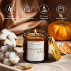 Sandalwood & Rose Scented Candles for Home, Natural Soy Wax Aromatherapy Santal Rose Candle Gifts for Men & Women, Highly Scented & Long Lasting Non Toxic Jar Candle for Stress Relief (9oz)