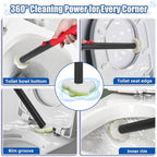 Disposable Toilet Brush Cleaning System with Wand Cleaner Refills,Toilet Cleaning Stick,Wall Mounted Toilet Wand Kit,60 Disposable Toilet Bowl Brush for Sink Bathtub Wash Basin (Green)