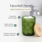Paddywax Eco Collection Soy Wax Blend Candle in Glass Jar, Eucalyptus & Sage Scent, Green Vessel with Wood Lid, 8 oz