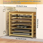 7 Tier Wooden Cabinet Tray Dividers,Kitchen Cabinet Tray Divider for Pans, Storing pans, Baking trays, Cutting Board