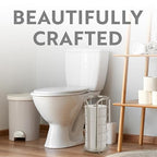 BROOKSTONE, Nickel Toilet Paper Holder, Freestanding Bathroom Tissue Organizer, Minimalistic Storage Solution, Modern & Stylish Design [Holds MEGA Rolls]