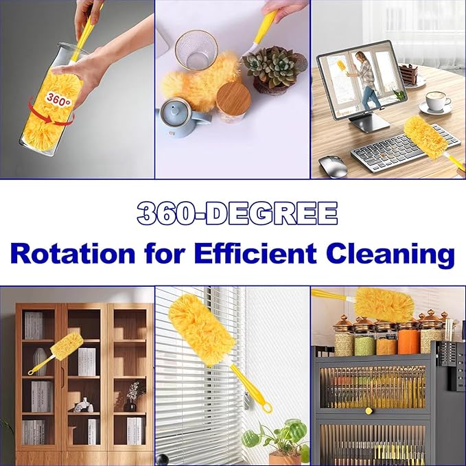 36-Pack Duster Refill Compatible with Swiffer Duster 360 Degree Disposable Heavy Duty Dusters with Handle for Cleaning