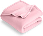 Bare Home Polar Fleece Blanket - Throw - Light Pink - Warm & Cozy - Premium Fleece - Blanket for Bed, Sofa, Camping, Travel and Cold Nights - Lightweight (Throw, Light Pink)
