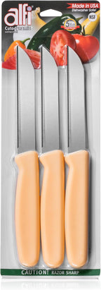Alfi All-Purpose Knives Aerospace Precision Pointed Tip - Home And Kitchen Supplies - Serrated Steak Knives Set | Made in USA (Loquat)