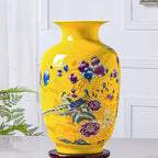 MTME Porcelain Figurines, Jingdezhen Peacock Decorative Flower vase, Home Decor, Wedding Gifts, Aesthetic Sculpture Home décor (Pheasant Y)