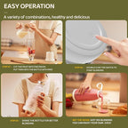 Asa Vea Mini Blender for Smoothies and Milkshakes, Portable Blender, Rechargeable, Personal Size Blender with Quota Outer Travel Lid with 4 Blades, 11 oz for Outdoors, Camping (Pink-550ml)