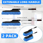 Tanlade 2 Pack Microfiber Car Duster Exterior Scratch Free with Extendable Handle Soft Car Duster Kit for Cleaning Dust Brush Set for Exterior Interior Cleaning Tools (Blue)