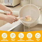 Bamboo Dish Brush Set Practical Dish Cleaning Brush Set Multifunctional Dish Washing Brush Set Ergonomic Kitchen Brush Set for Kitchen Cleaning Pots Pans Dishes (Log Color 10Pcs)