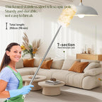 Lambswool Duster for Cleaning with Non-Slip Handle 98.4" Removable Retractable Feather Duster for Cleaning Ceiling Fans Window Blinds Interior Roof Furniture(1PCS)