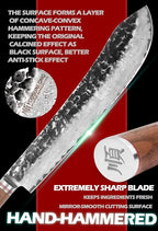 YOUSUNLONG Breaking Knives 12 inch Max Bull Nose Butcher Knife Japanese Hammered Damascus Steel Natural Walnut Wooden Handle