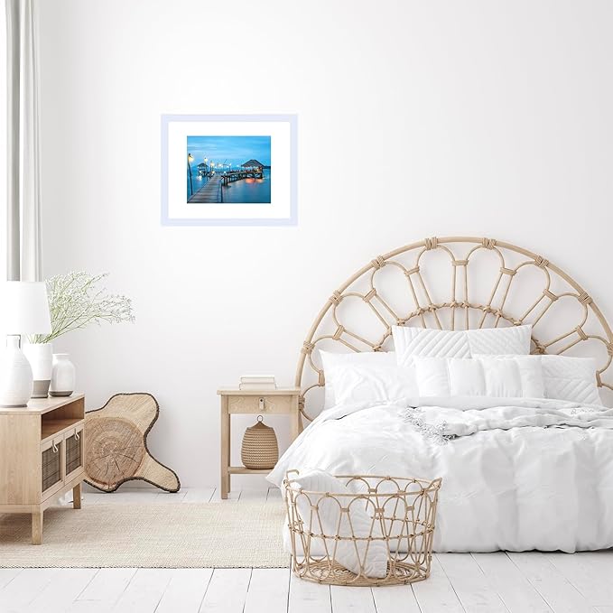 10x14 Picture Frame Set of 12 for 30 x 40 cm Diamond Art Painting, Display 8.5x11 with Mat or 10x14 without Mat, Wood 10 by 14 Wall Gallery Poster Photo Frames Bulk with 8.5x11 Mat,12 Pack, White