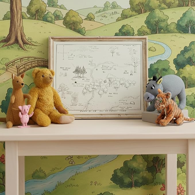 Winnie The Pooh Hundred Acre Wood Map - 11x14 Art Print (Unframed) | Neutral Nursery Decor | Kids Bedroom Wall Decor | A. A. Milne | Boys Room or Girls Room Artwork | Vintage Original Drawing