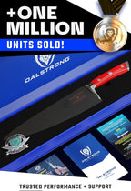 Dalstrong Chef Knife - 8 inch Blade - Gladiator Series - Forged High Carbon German Steel - Razor Sharp Kitchen Knife - Professional Full Tang Knives - Crimson Red Handle ABS - Sheath - NSF Certified