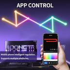 RGB Wall Light, LED DIY Geometry Splicing Gaming Lights, Backlit Modular Wi-Fi Colour Changing Home Decor Lights Work with Alexa and Google Assistant for Game Room, Bedroom (9 Lines, White)