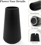 Black Ceramic Vase, GUKJOB Small Cute Flower Vase for Pampas Grass, Home, Living Room, Dining Table, Farmhouse, Office Decor, Bedroom, Table, and Kitchen Shelf (Black - 2Pcs)