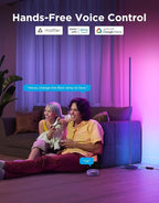 Govee RGBIC Floor Lamp Basic, LED Corner Lamp Works with Alexa, Smart Modern Floor Lamp with Music Sync and 16 Million DIY Colors, Color Changing Standing Lamp for Bedroom Living Room Blue