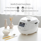 MAGiC COM Rice Cooker, 10 Cup(Uncooked) 20 Cup(Cooked) One Touch Healthy Cooking with 15 Menu Modes, Nonstick Inner Pot, Steamer Basket, Auto Clean, 24 Hour Delay Timer and Auto Keep Warm(White)