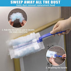 Microfiber Duster Kit 36pcs with 30 to 100 in Extension Pole and Ceiling Fan Cleaner Duster, Washable and Bendable Feather Duster for Cleaning Ceiling Fans, High Ceilings, Blinds, Grey