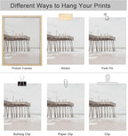 SIGNWIN Poster Bathroom Decor 8"x10"x 4, Wall Art Room Decor Multicolor for Living Room, Bedroom, Office White Minimalist California Ocean Beach Seashore Pier Nature Wilderness Realism Landscape