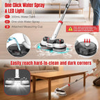 Cordless Electric Mop for Milwaukee M18 Battery (NO Battery), 2 In 1 Spin Mop & Floor Scrubber Machine with LED Light & Water Spray, 800 RPM Electric Mops for Floor Cleaning, Hardwood,Tile,Toilet,Tub