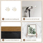 Bwodke Boho Wall Art, Framed Abstract Wall Art, Botanical Canvas Wall Decor, Mid Century Line Leaf Geometric Pictures Set of 3, Minimalist Paintings, for Bedroom Living Room Bathroom 16"x24"