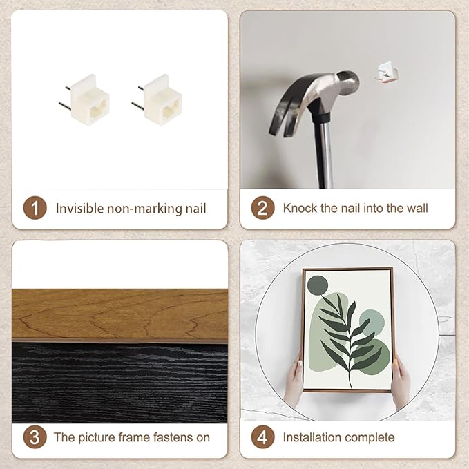 Bwodke Boho Wall Art, Framed Abstract Wall Art, Botanical Canvas Wall Decor, Mid Century Line Leaf Geometric Pictures Set of 3, Minimalist Paintings, for Bedroom Living Room Bathroom 16"x24"