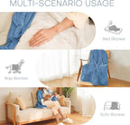 Electric Heated Blanket Twin Size 62"x84" - Microplush & Sherpa Fabric Dual-Sided, 6 Heat Settings & 1-10 Hours Auto Off , Cozy Warming Throw for Home, Office, or Bed, Machine Washable，Slate Blue