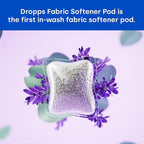 Dropps Laundry Fabric Softener Pods, Lavender Meadow (64 Pods) - Laundry Additive for Softening & Protection - HE Compatible Mineral Based Ingredients Laundry Supplies