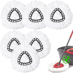 Spin Mop Replacement Heads, Mop Replace Head Easywring 1-Tank System, Mop Head Replacement for Hardwood Floor Cleaning, Machine Washable and Easy to Replace (6Pack)