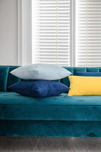 Throw Pillow Cases 18x18 Light-Blue: 2 Pack Cozy Soft Velvet Square Decorative Pillow Covers for Farmhouse Home Decor