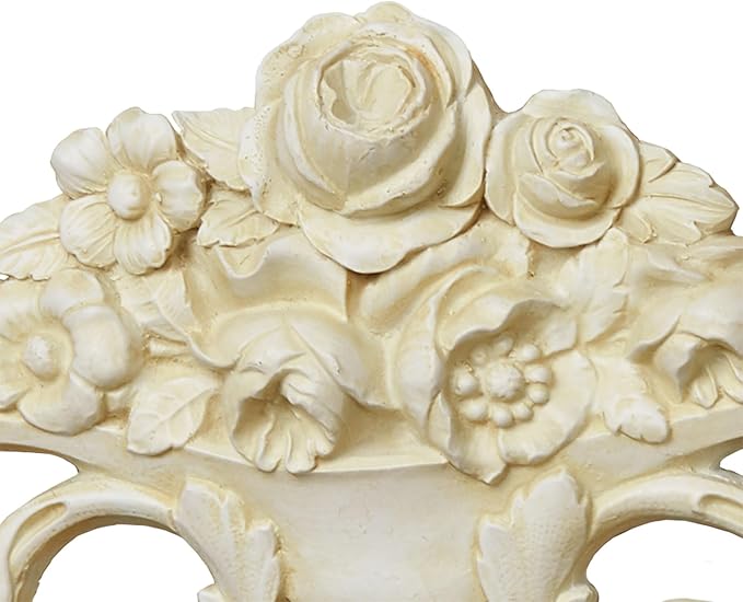Touch of Class Giovana Ivory Acanthus Leaves and Roses Wall Topper - Picture Enhancements - Wall Decor Hanging for Bedroom, Bathroom, Dining Room, Living Room, Office