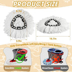 3 Pack Spin Mop Replacement Heads,100% Microfiber Spin Mop Refills for O-Ceda Mop Replace Head EasyWring 1-Tank System, Machine Washable Mop Heads Replacements for Easy Cleaning