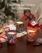 M&SENSE Magic Christmas 55 Hours Vanilla & Apple Scented Natural Soy Wax Candle for Home, 9.9oz Clean Non Toxic Candle for Bathroom, Christmas Scented Gift for Celebration Holiday