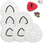 6 Pack Spin Mop Replacement Heads Compatible for Oceda EasyWring 1 Tank Bucket System, Reusable and Microfiber Mop Refills for Hardwood Floor Cleaning, with Base